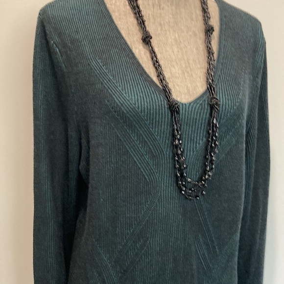 Melanie Lyne Green V-neck Sweater XL - Picture 4 of 17